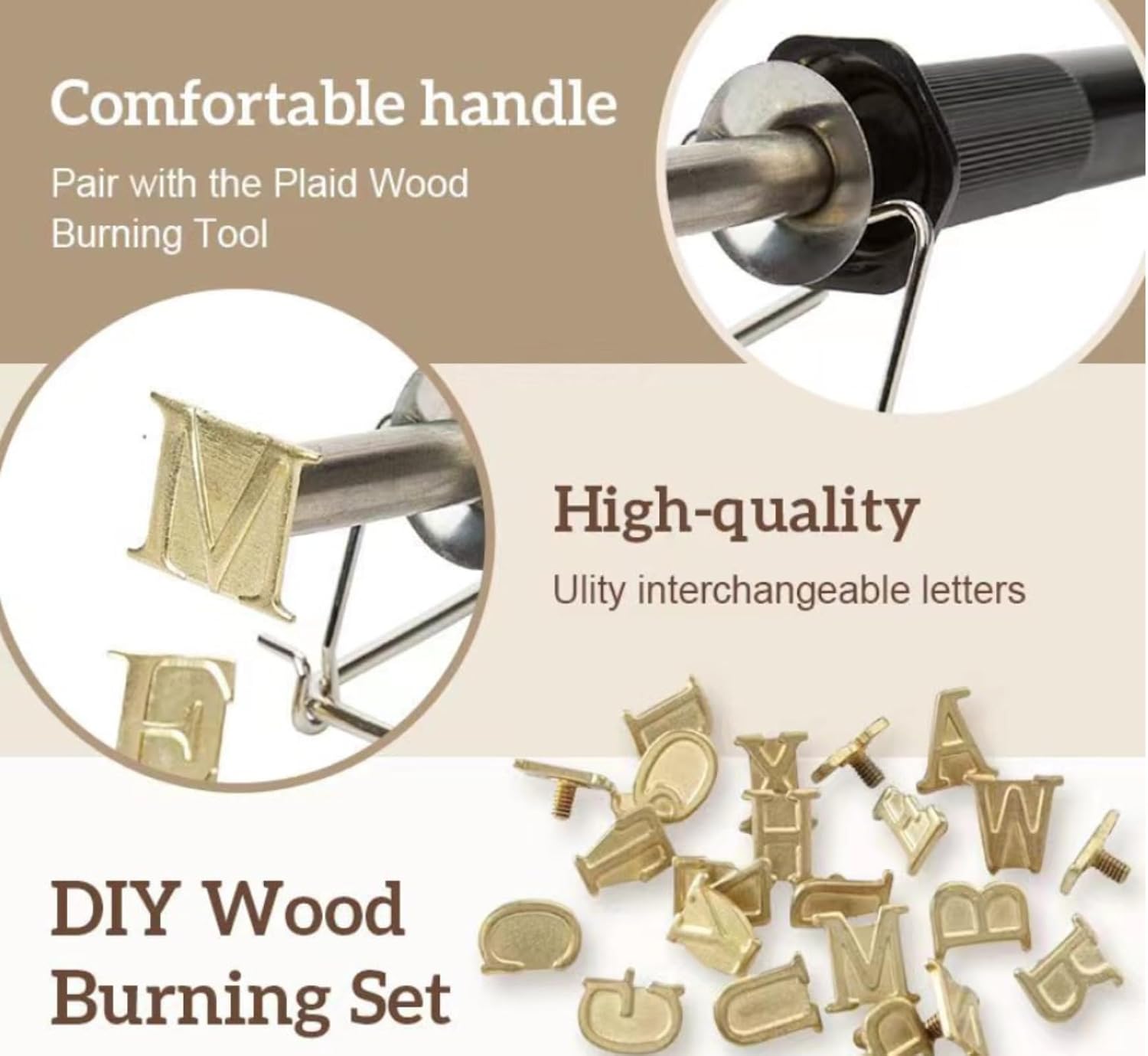 Wood Burning Kit with Letter Stamps – 26 Alphabet Letters, 10 Numbers & 10 Symbols, Pyrography Pen for DIY Crafts, Engraving Tool for Wood, Leather, Pumpkin, Ideal Valentine’s Day Birthday Gift