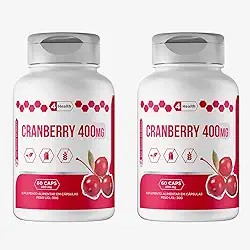 Cranberry 400mg 60 Cápsulas - Tecnologia Americana KIT 2 (POTES) - 4 Health
