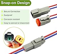 Vista 5 de Kit de Conectores Deutsch de 2 Pines 10 Juegos, Kit de Conector DT Gris, Conectores de Cable Impermeables para Automóviles de 2 Pines, Kit