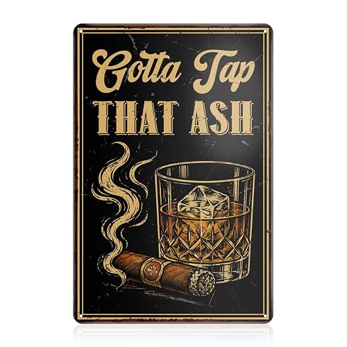 Cigar Tobacco Wall Decor for Bar Man Cave, Metal Tin