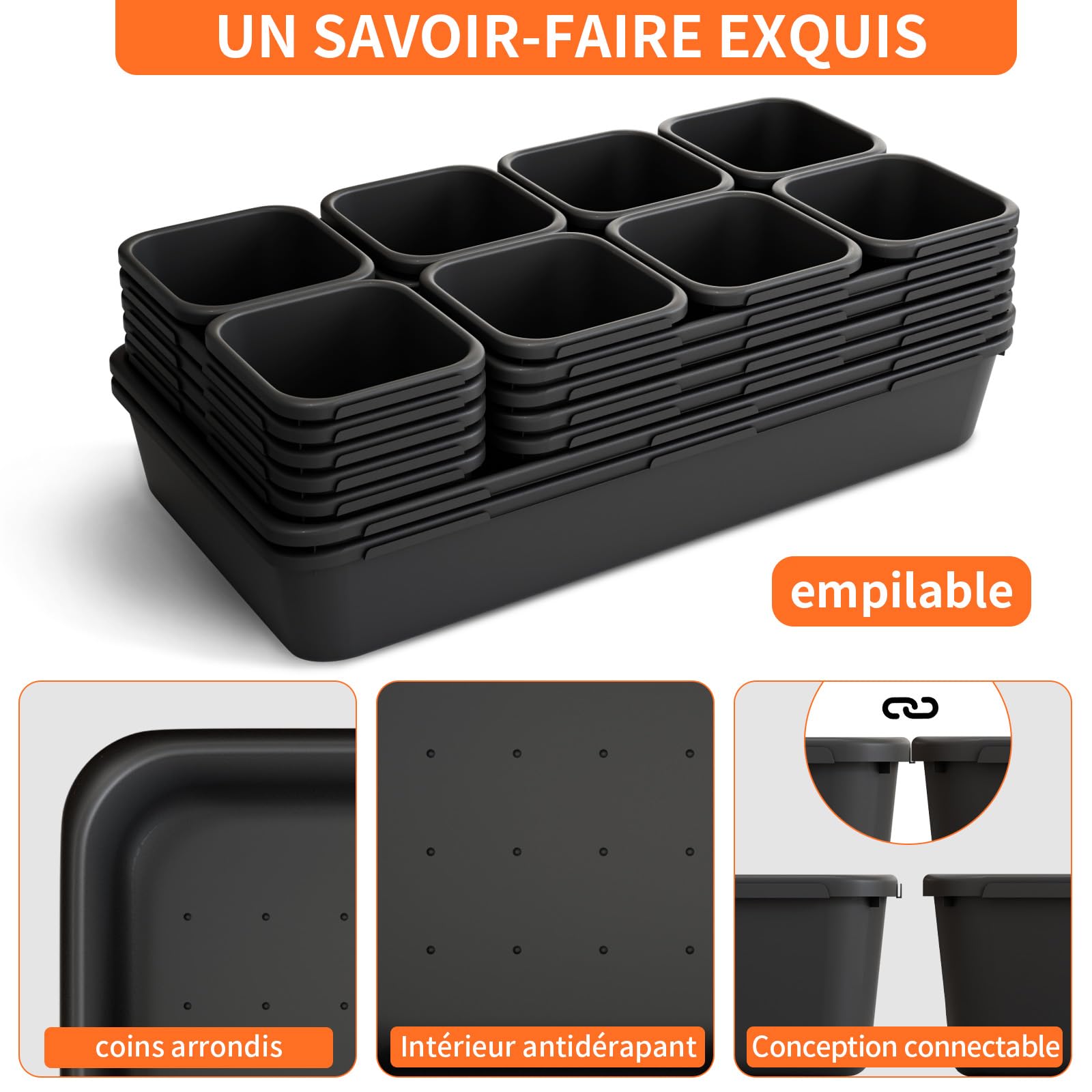 Lot de 20 boîtes caisse a outil organisateur tiroir, Grande Taille 30cm, 5 tailles, pour vis, outils, bricolage, servante d'atelier boite de caisse rangement, rangement et organisation de etabli