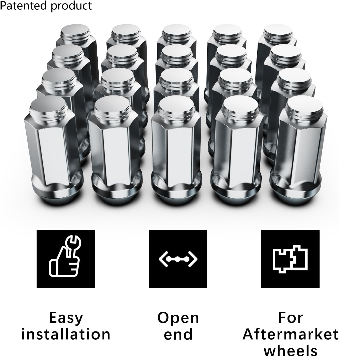 Spikes Lug Nuts, 40pcs Spike Lug Nut Set 7/16 Truck Lug Nuts Hex Wheel Locking Lugnuts Tire Spikes Set Accessories