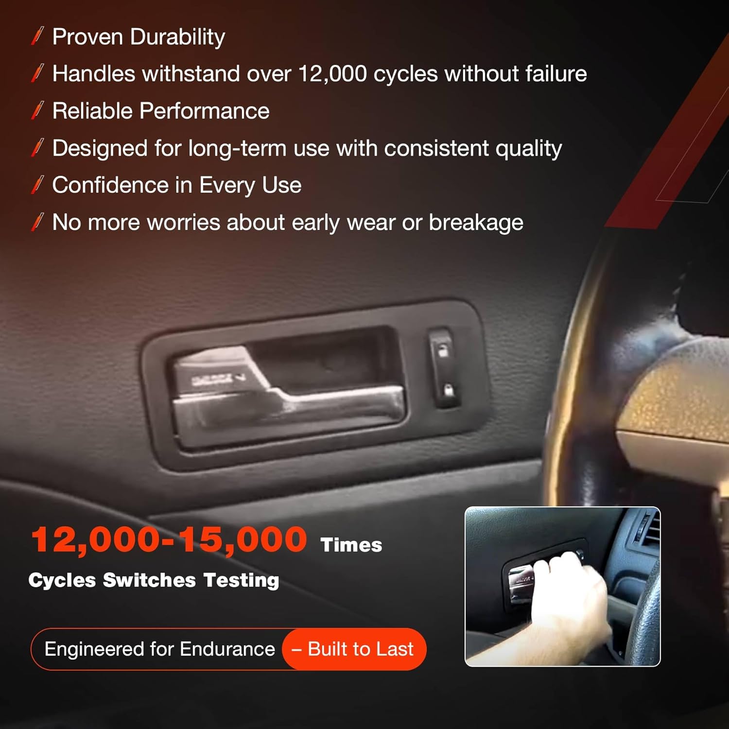 ATRACYPART Upgraded Metal Interior Door Handles Front/Rear Left & Right (4 PCS) – Fit for 2006-2012 Ford Fusion, Mercury Milan, 2006 Lincoln Zephyr, 2007-2012 Lincoln MKZ – Replaces 6E5Z5422601A