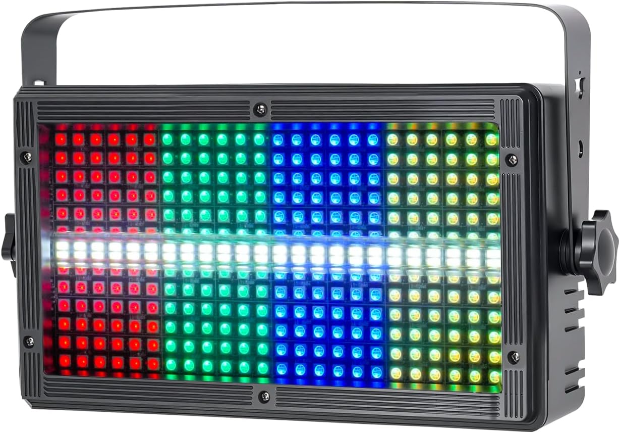 Disco Party Lights, 8 Partition RGBW 4-in-1 Background Auto Play Uplight,DMX512 Sound Activated Control LED Strobe Light for Parties Live Gig Home Dance Events