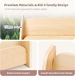 OOOK Kids Bookshelf, Wooden 4-Tier Front Facing Book Display Shelf for Kids, Toddler Montessori Bookshelf for Classroom, Playroom, Nursery