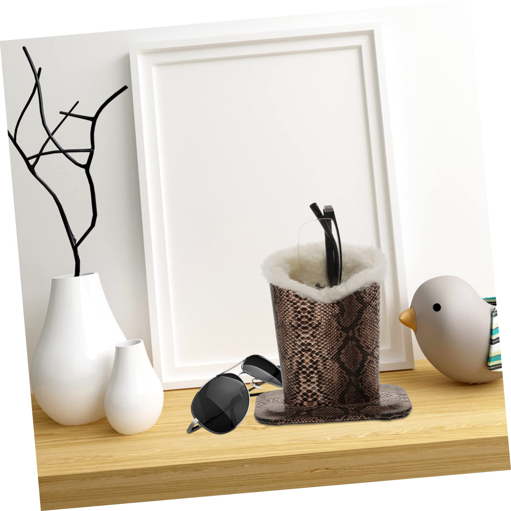 ULTECHNOVO 4pezzi Portaocchiali Peluche Elegante Con Design Aperto Organizer Per Occhiali Da Tavolo Per Casa e Ufficio Per Mantenere Tuo Spazio Ordinato e Pulito