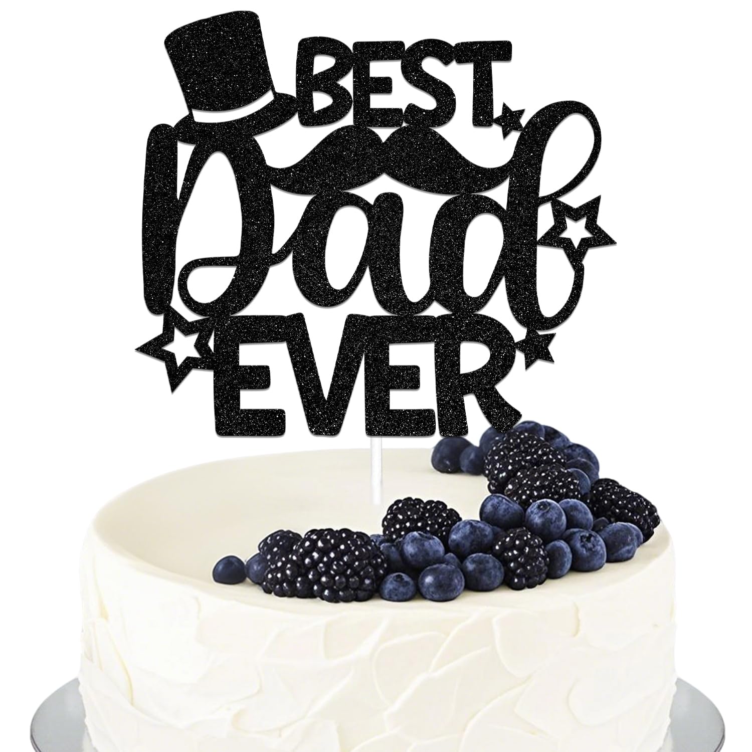 Fathers Day Cake Topper Happy Father's Day Cake Topper Feliz Dia Papa Cake Decoration Black Glitter