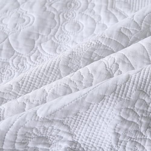 Miniatura 6 de WINLIFE - Funda de almohada acolchada 100 % de algodón con estampado floral