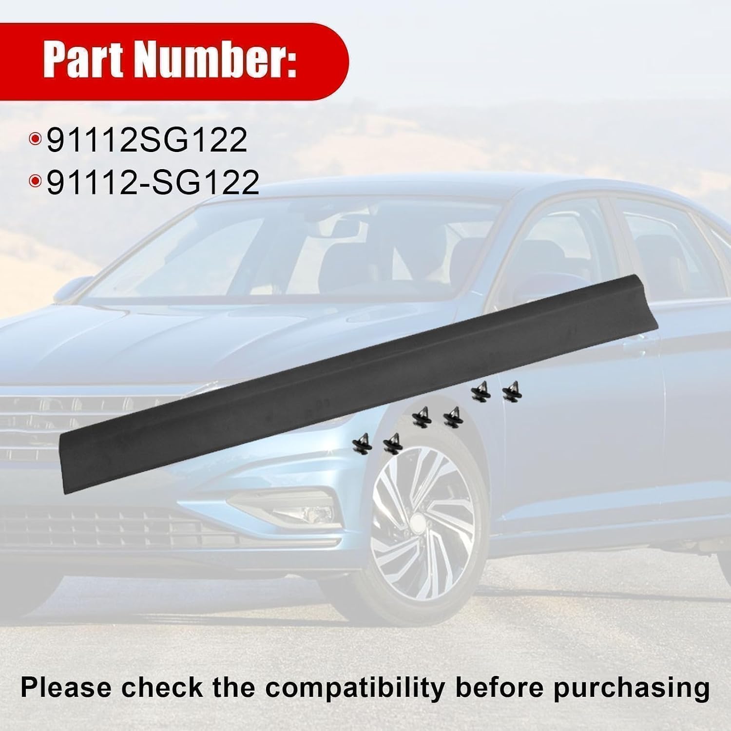 FZJDSD Black Front Right Side Door Moldings 91112SG122 Compatible with Subaru Forester 2014-2018