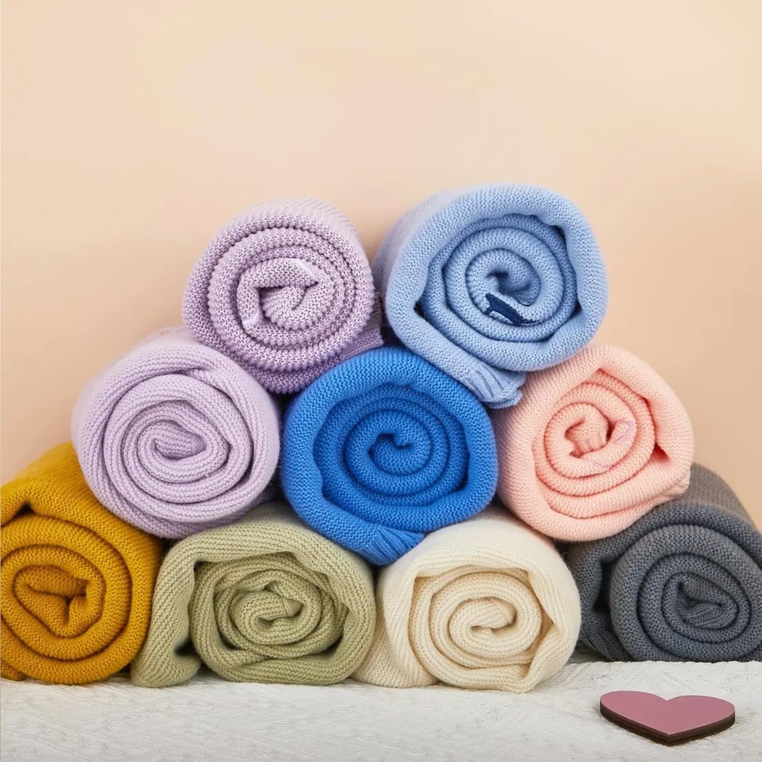 Coperte In Maglia Personalizzate Ricamate Con Nome, Coperta Per Neonati In Cotone Fatta A Mano Su Misura Per Maschio/femmina(Sky blue)