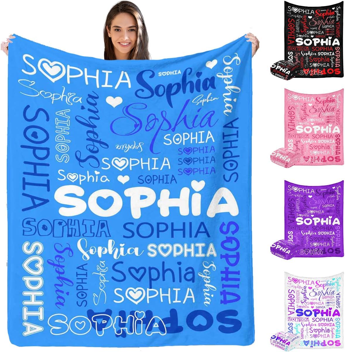 - GIGIMISO Personalized Birthday Blanket for Girls, Custom Bluey Baby Throw Blanket for Boys Newborn Customized Name Blanket for Infant Toddler Custom Soft Fleece Blanket for Daughter