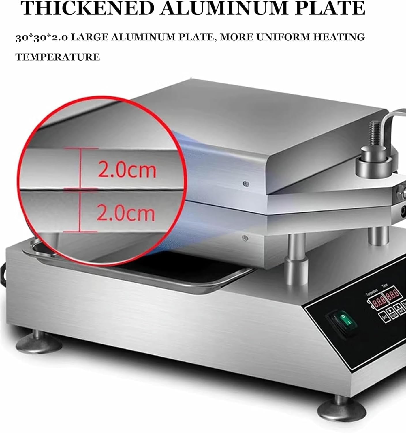 Freshly Made Prawn Tako Senbei Maker Machine, Intelligent Temperature Control, Seafood Fossil Crepe Maker, 30x30cm Panel, Pancake Grill Roaster, Seafood Fossil Cake Machine