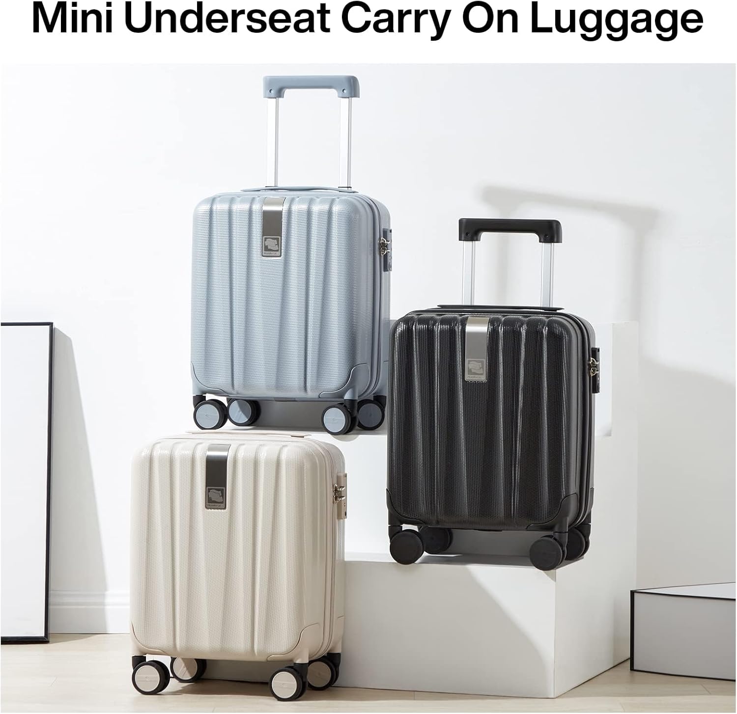 Hanke 14 Inch Underseat Carry On Luggage with Wheels Hard Shell Suitcases Carry On Bag Lightweight Small Mini Suitcase Travel Luggage for Travel（Gray） - Image 6