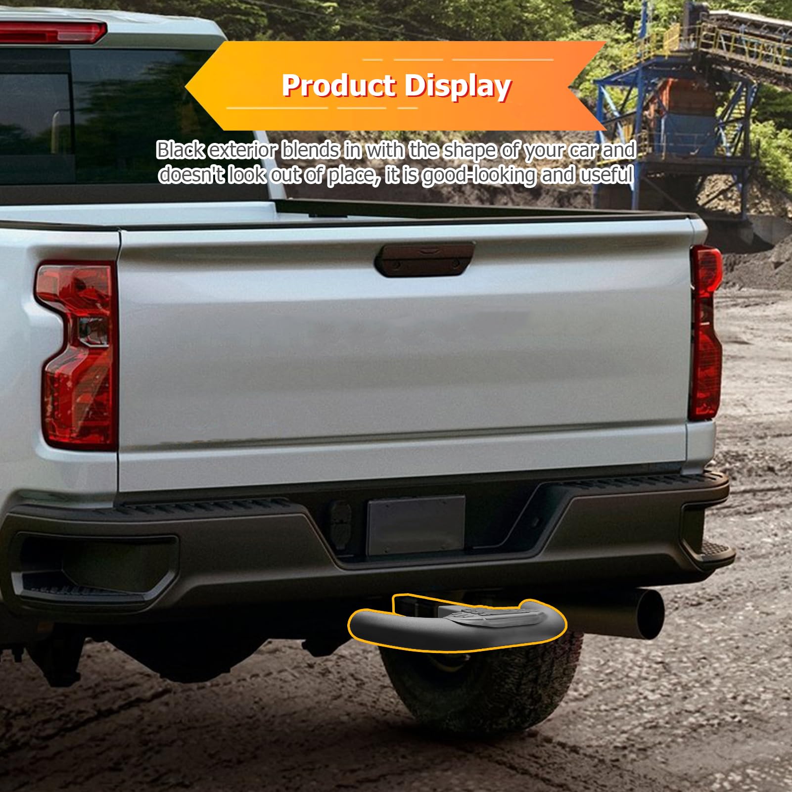 WeiSen Towing Hitch Step for 2" Receivers Rear Bumper Guard Protector Step Black Heavy Duty Steel Fit Chevy (Fit Chevrolet), Fit Ford, Fit Toyota, Fit GMC, Fit Dodge RAM, Fit Jeep