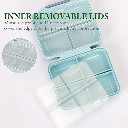 Miniatura 5 de FYY Organizador semanal de pastillas, 7 compartimentos, portátil, pastillero de viaje para bolsillo de bolso, contenedor diario de pastillas para