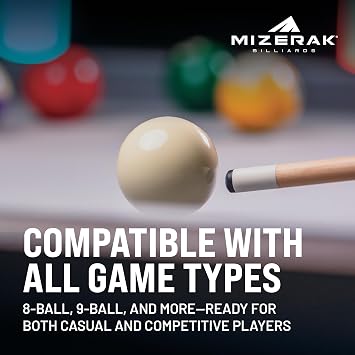 Mizerak Replacement Cue Ball Regulation Size & Weight Durable, Scratch-Resistant Standard Pool Table Cue Ball