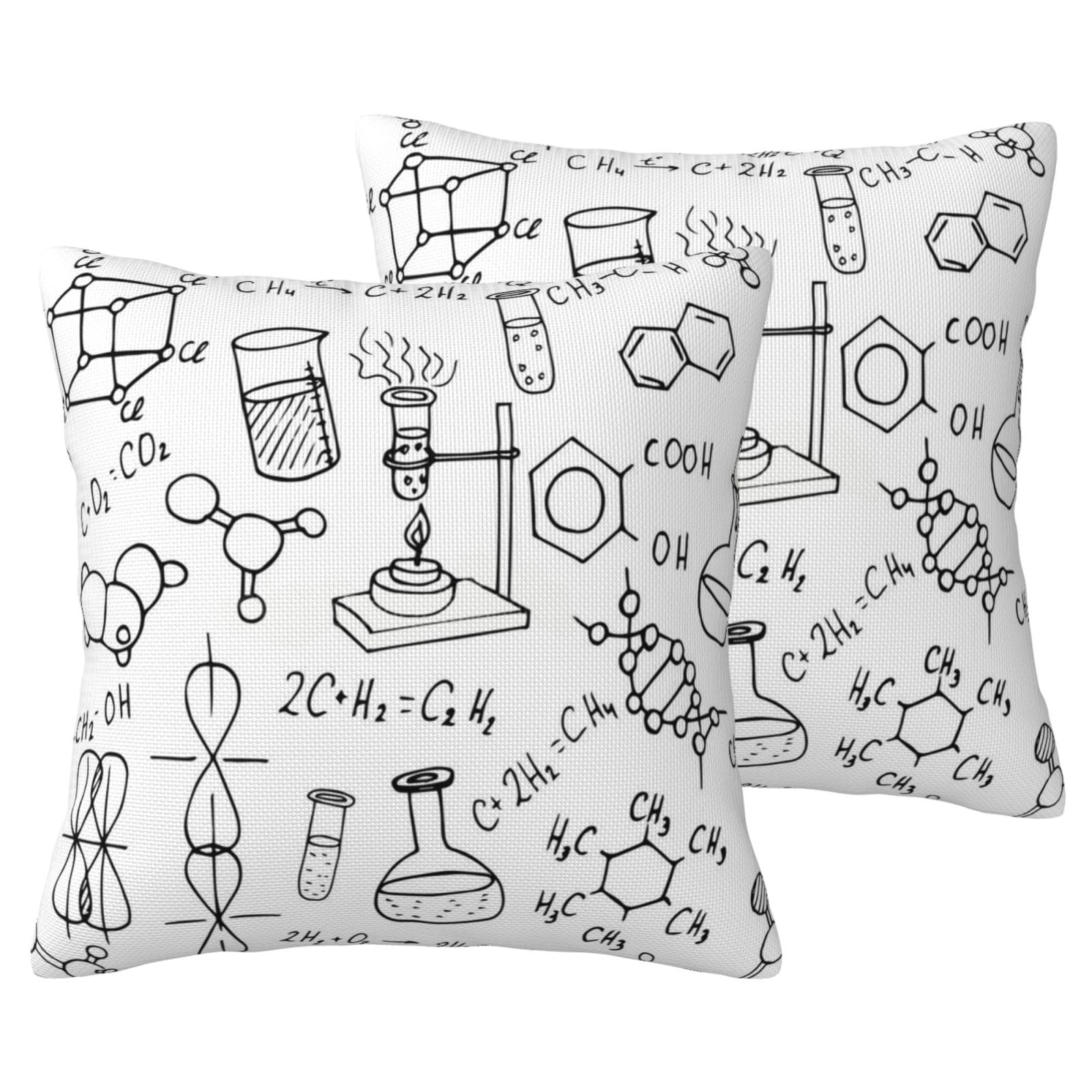 Taies d'oreiller chimie en imitation lin : cadeau pour science