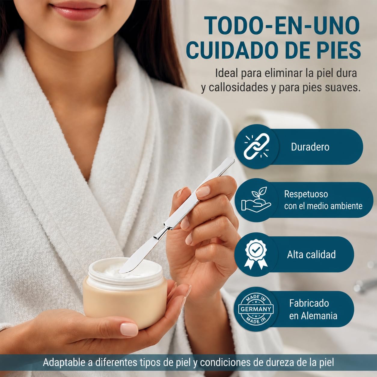 REMOS bisturí romo [16cm] inoxidable - para raspar los callos después de un baño de pies