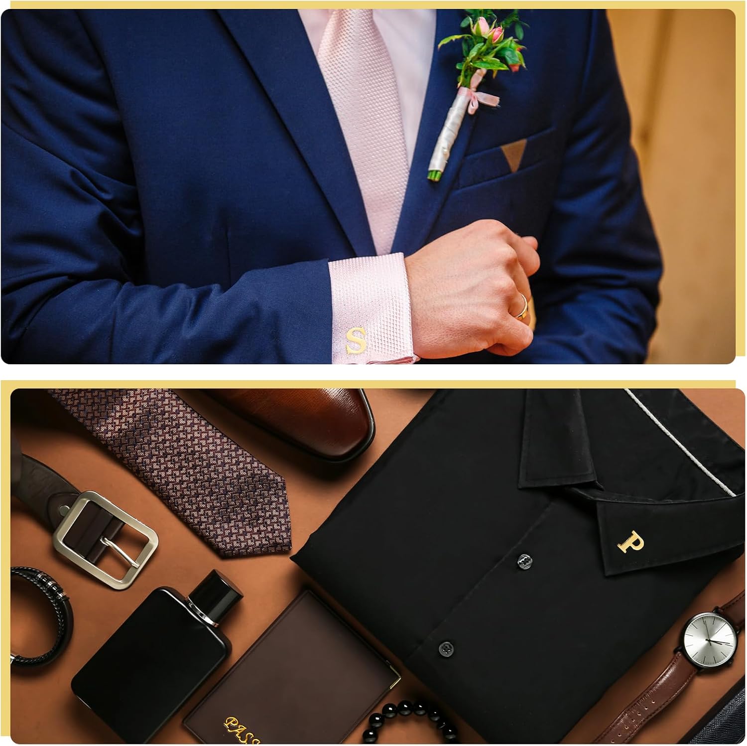 PATIKIL Letter Lapel Pins, Initial Alphabet Collar Pins Letter Copper Brooch Pins for Men Women Shirt Dress - Image 7