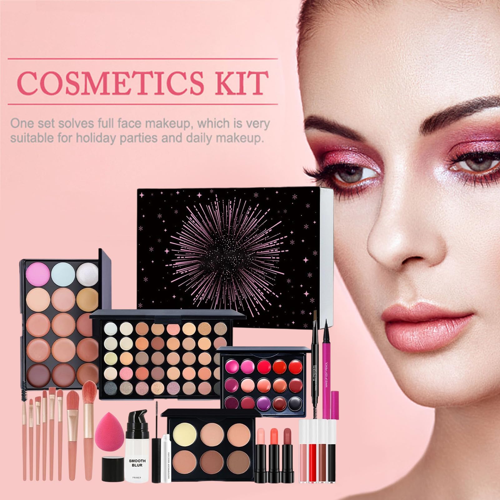 Set Di Trucco,Bellezza Palette di Ombretti Rossetto Pennello,Set Completo | di Trucco per Donne | Per Ragazze Adolescenti Principianti Compleanno Natale Moglie Festa Della Mamma Casa Salone