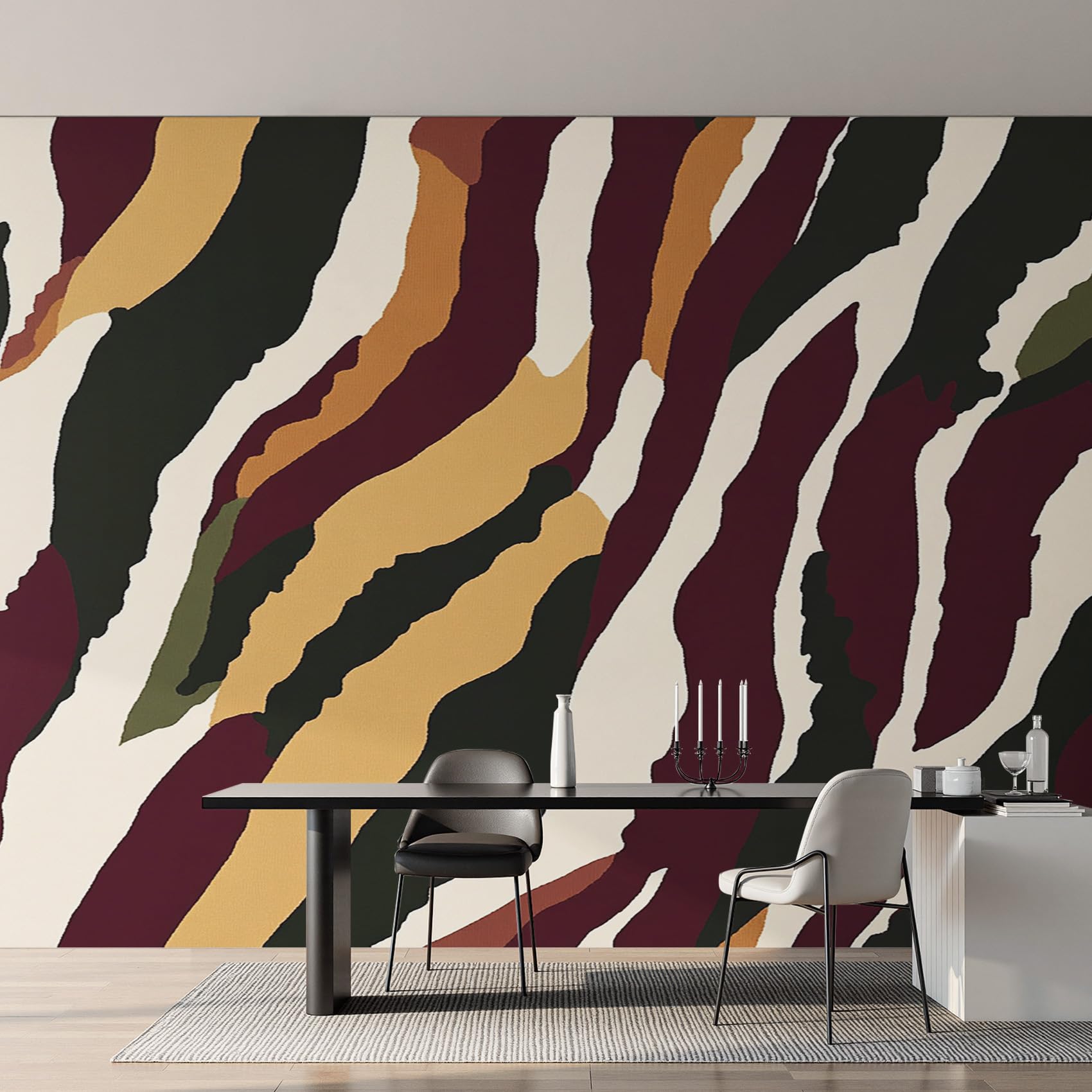 Fresque murale tigre et papier peint panoramique salon deco murale 152x104
