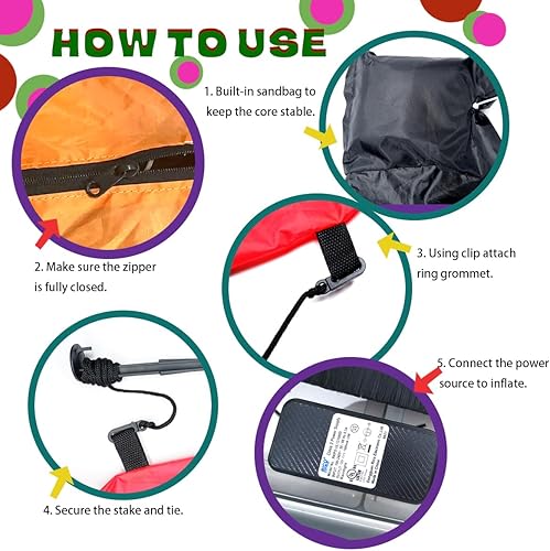 Miniatura 4 de Pheo Care Árbol de Navidad inflable de 6 pies, árbol de Navidad inflable con decoraciones de Papá Noel y gnomo, luces LED integradas, árbol de