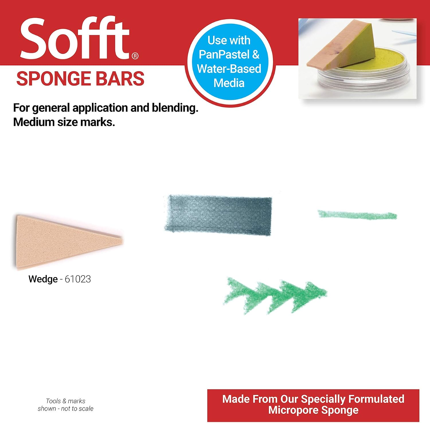 Colorfin PP61023 Sofft Art Sponges, Wedge, 3-Pack