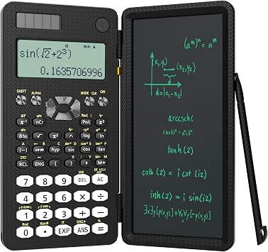 Scientific Calculator for Students, 82MS Foldable Science Calculator with Notepad Solar Energy Science Calculators for Middle and High School Supplies 82MS Black