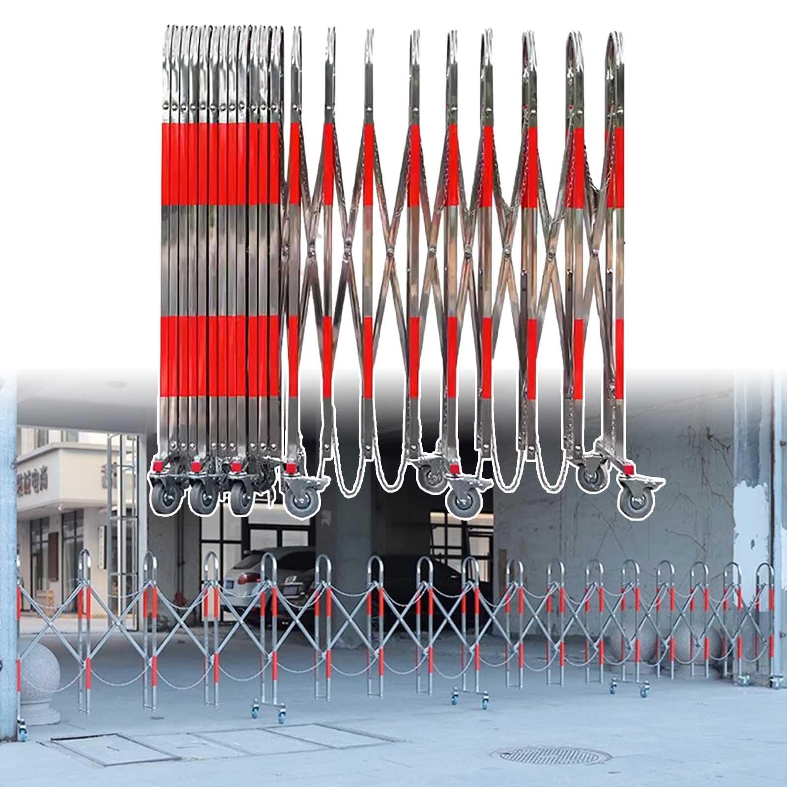 Genérico Barrera móvil Extensible: Barrera de Seguridad retráctil extralarga para Puertas de Garaje, almacenes y Control de Acceso a Eventos.