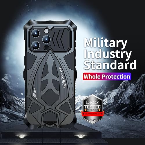 Miniatura 2 de Armor - Funda compatible con iPhone 14 Pro Max 2022 con protector de pantalla de metal de grado militar, silicona resistente de 360, a prueba de