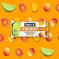 Vista 7 de That's it. Mango Lime Energy Mini Bars 100 mg de cafeína natural Mango Lima Apto para alérgicos, sin nueces, orgánicos, sin OMG, bocadillos sin