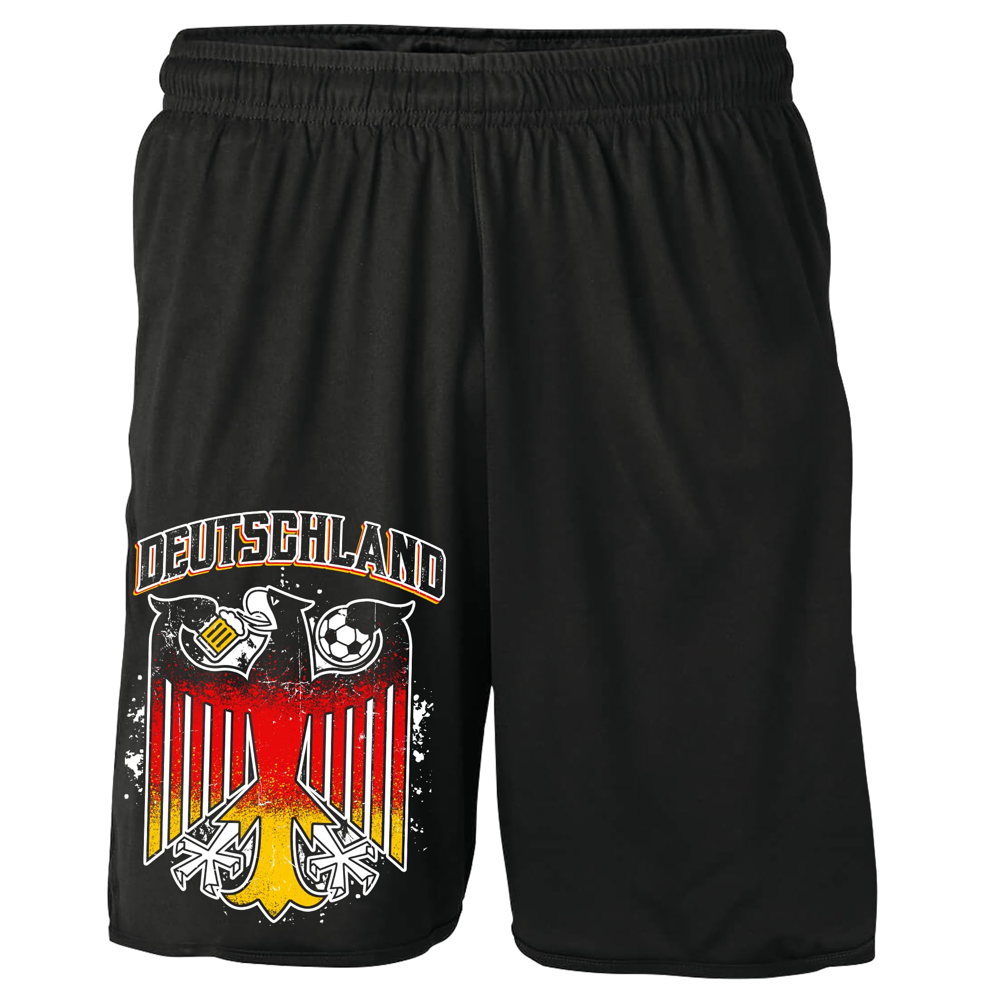 UGLYSHIRT Deutschland Shorts | Deutschland Kurze Hose Deutschland Hose Deutschland Fanartikel EM 2024 Germany Fußball WM Flagge | M7