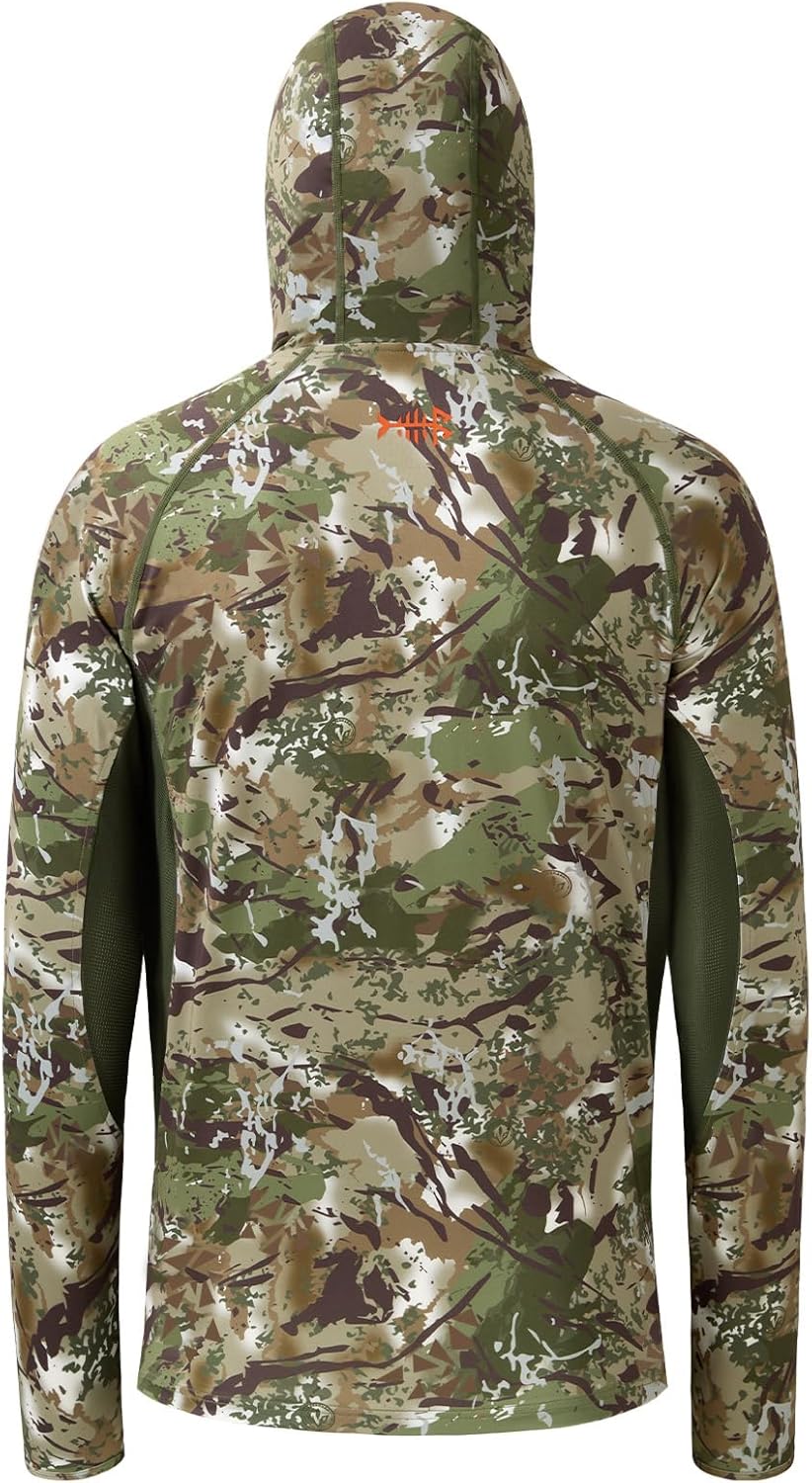 BASSDASH Men's UPF 50+ Camo Long Sleeve Hunting Fishing Hoodie Shirt - Image 2