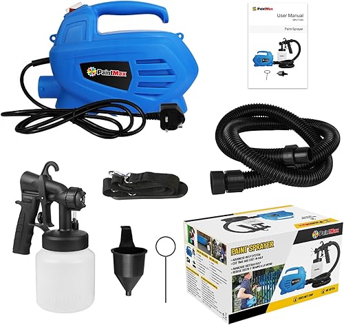 Miniatura 7 de Pulverizador de pintura, pistola de pintura eléctrica HVLP de 650 W con manguera de aire de 4.9 pies y 3 patrones de pulverización, pistola de