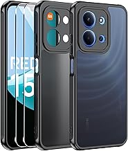 Effcotuo Case for Xiaomi Redmi 15C 4G (171) Case 2 Tempered Glass Screen Protector, Flexible Silicone Case + PC Acrylic Back Case Translucent Matte Slim Anti-Shock Cover