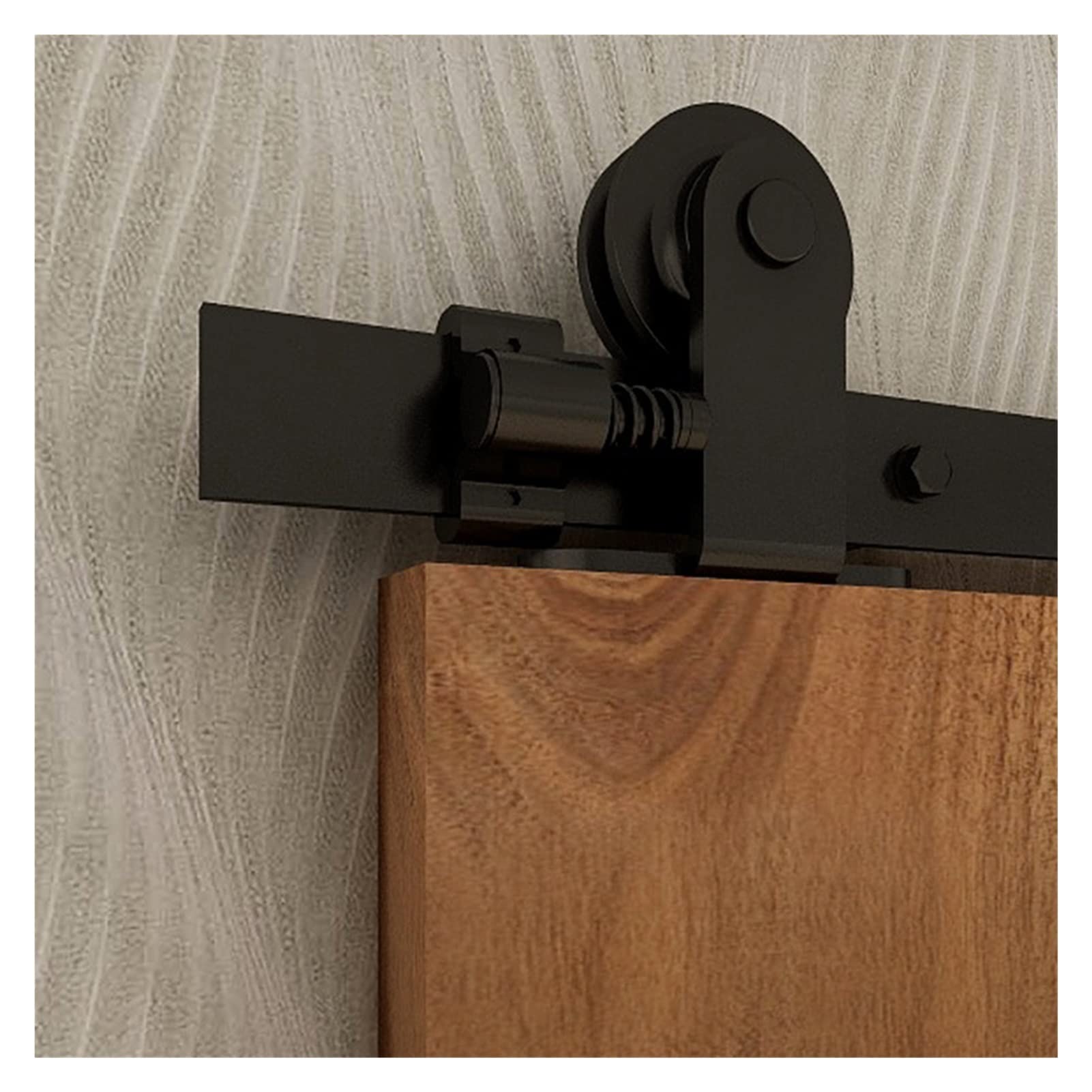 Kit di ferramenta per porta scorrevole, 122 cm-610 cm, sistema di binari industriali a T, per doppie porte in legno (kit di guide da 295 cm)