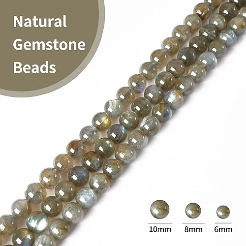 Miniatura 10 de 60 cuentas redondas sueltas de ojo de tigre amarillo natural de 0.236 pulgadas para hacer joyas