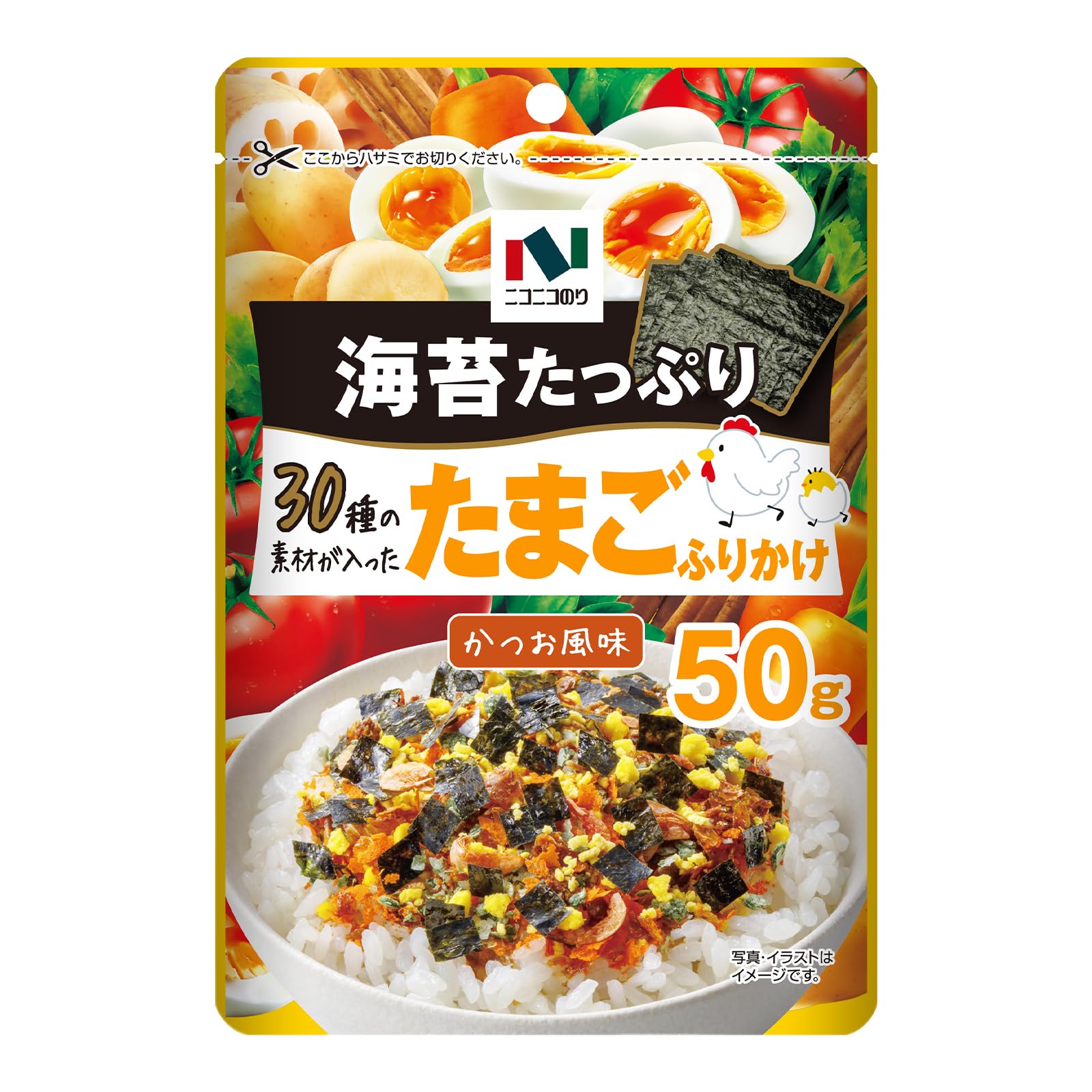 ニコニコのり 30種の素材が入ったたまごふりかけ 50g