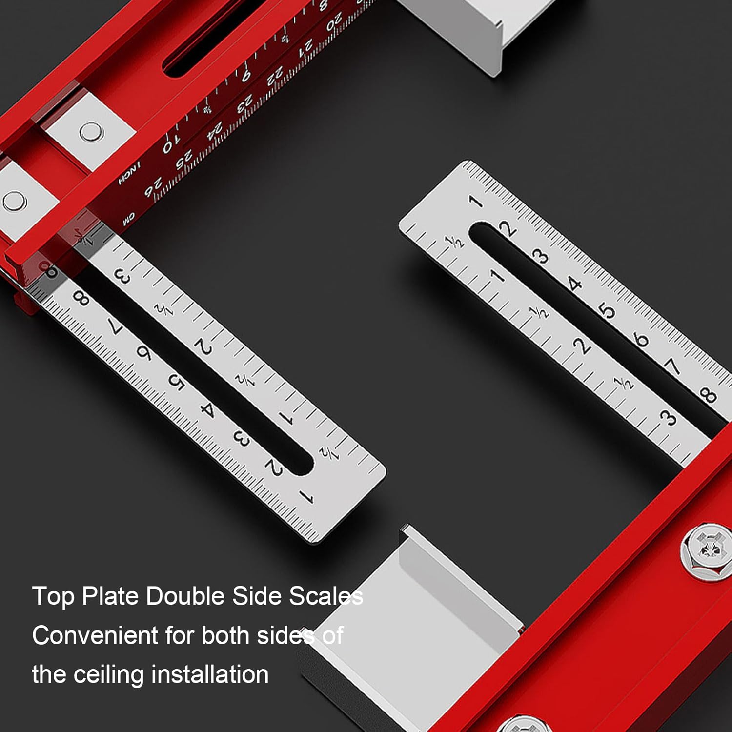 Wardrobe Pole Installation Locator, Quick and Accurate, Flange Auxiliary Tool, Double Sided Scale, Flexible Adjustment, Made of Aluminum Alloy, Excellent Structural Reliability