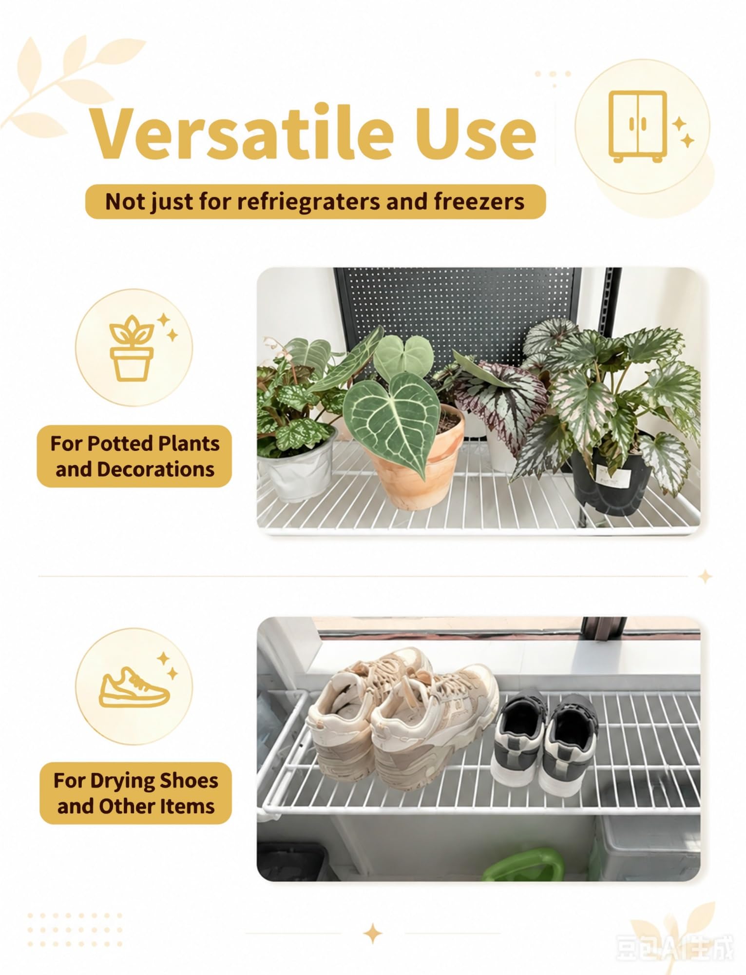 Estante inox para frigorífico, congelador y vitrina refrigerada | Organizador de rejilla con varios tamaños, estructura resistente y fácil limpieza(1.97ft x 1.64ft/60cm x 50cm)