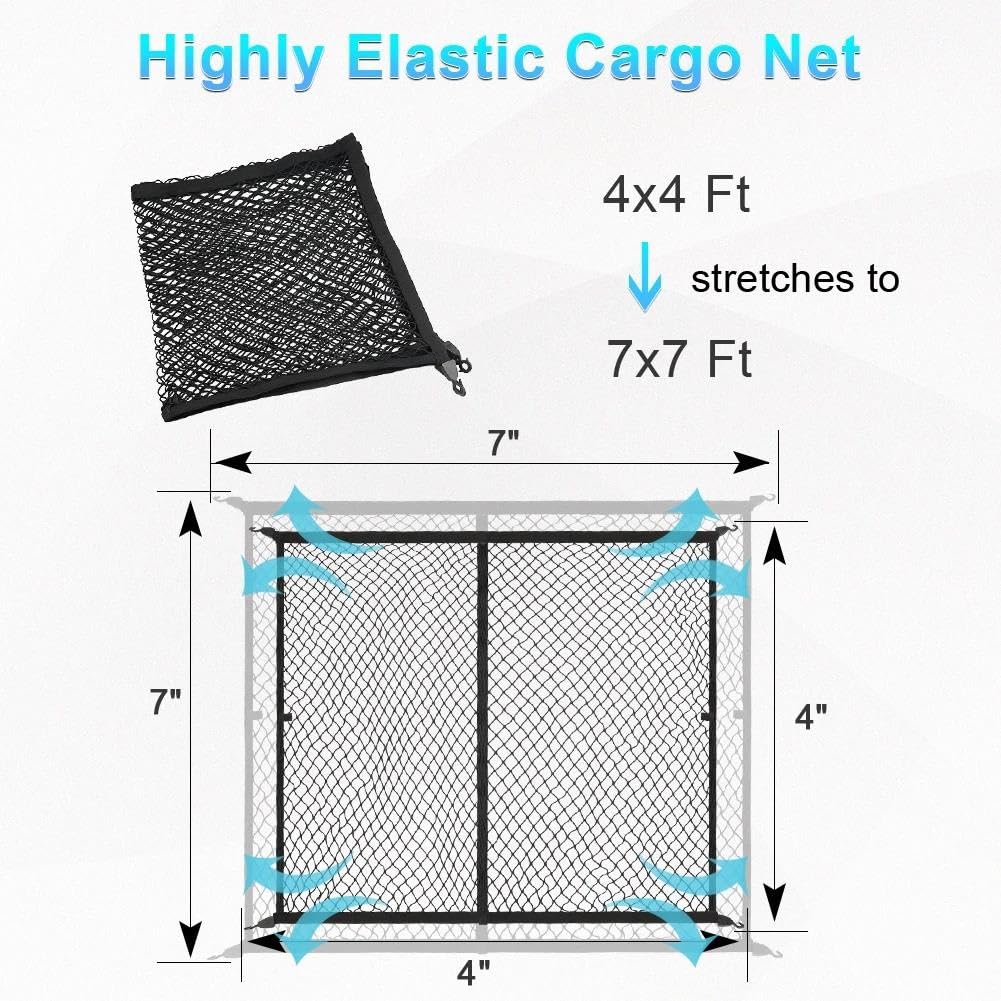 Elastico per Pick-up, Rete per Il carico del cassone del Camion, Organizer a Rete per Il Pavimento, Rete per Bagagliaio per Auto, SUV, Camion e Pick-up.