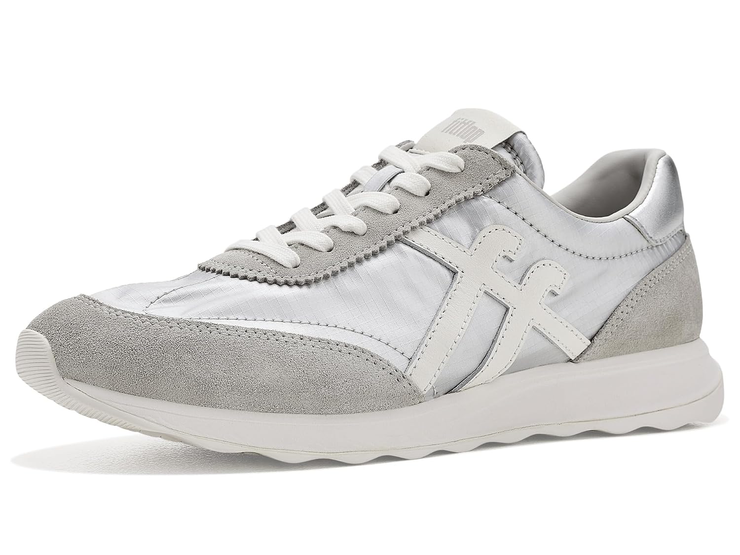 FitFlop Retro-Q FF Metallic-Fabric/Suede Sneakers