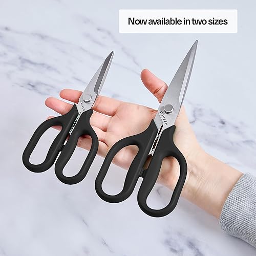 Miniatura 7 de Misen Tijeras de cocina, tijeras de cocina multiusos, tijeras de alimentos resistentes, tijeras de carne aptas para lavavajillas, color negro