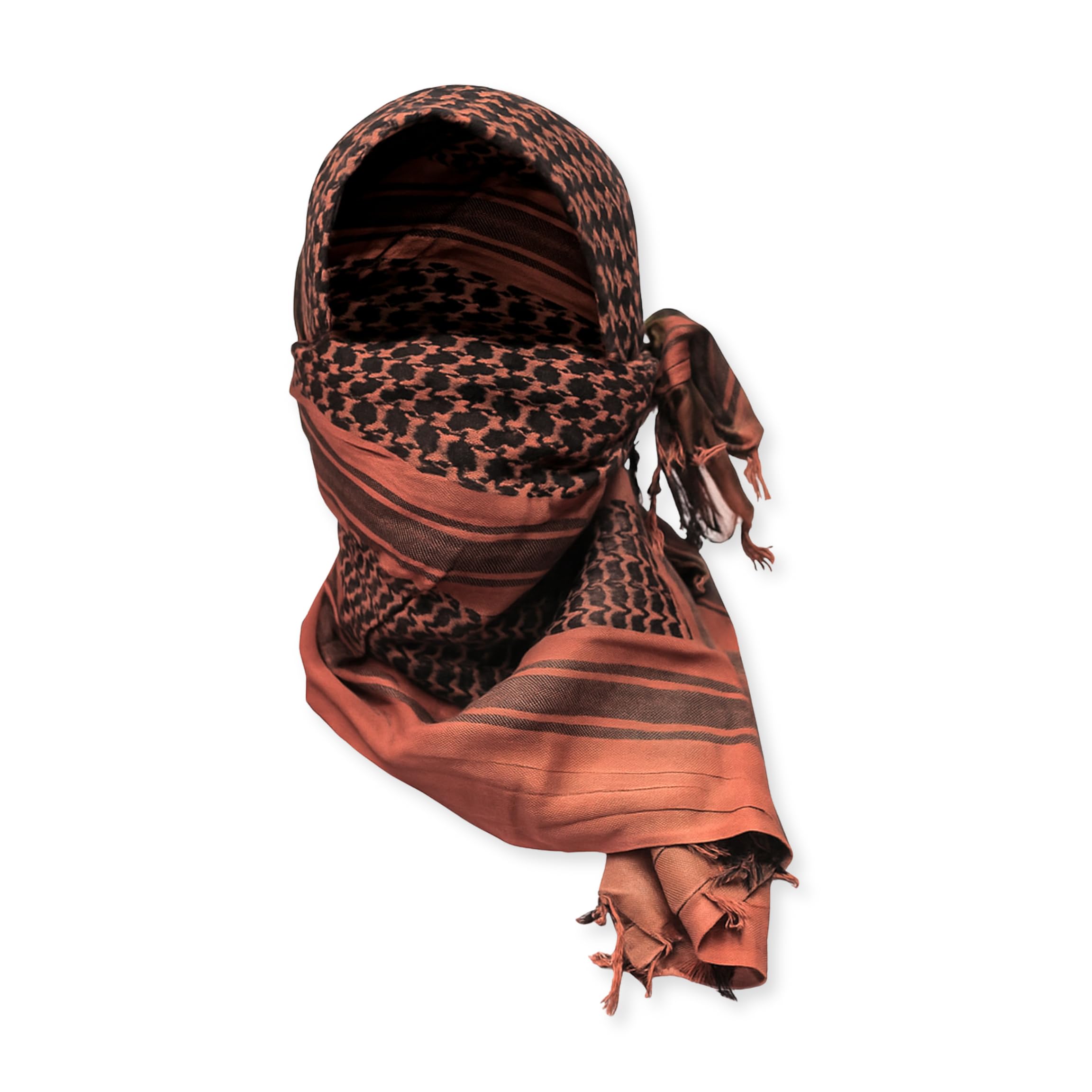 M MCGUIRE GEAR Shemagh Tactical Scarf, Middle Eastern Desert Hood, Bandana, Keffiyeh, Military Style, 100% Cotton, 42" x 42"