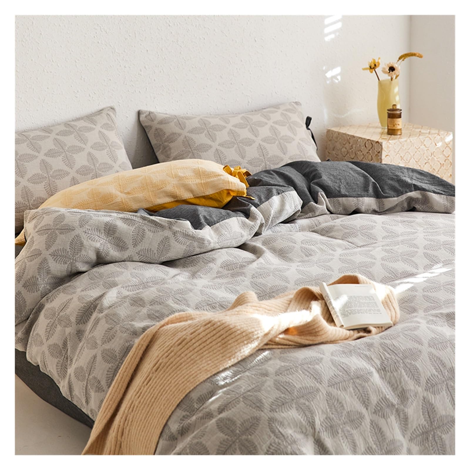 Ensemble de couvercle de couette boho 4 pièces en coton et microfibre douce