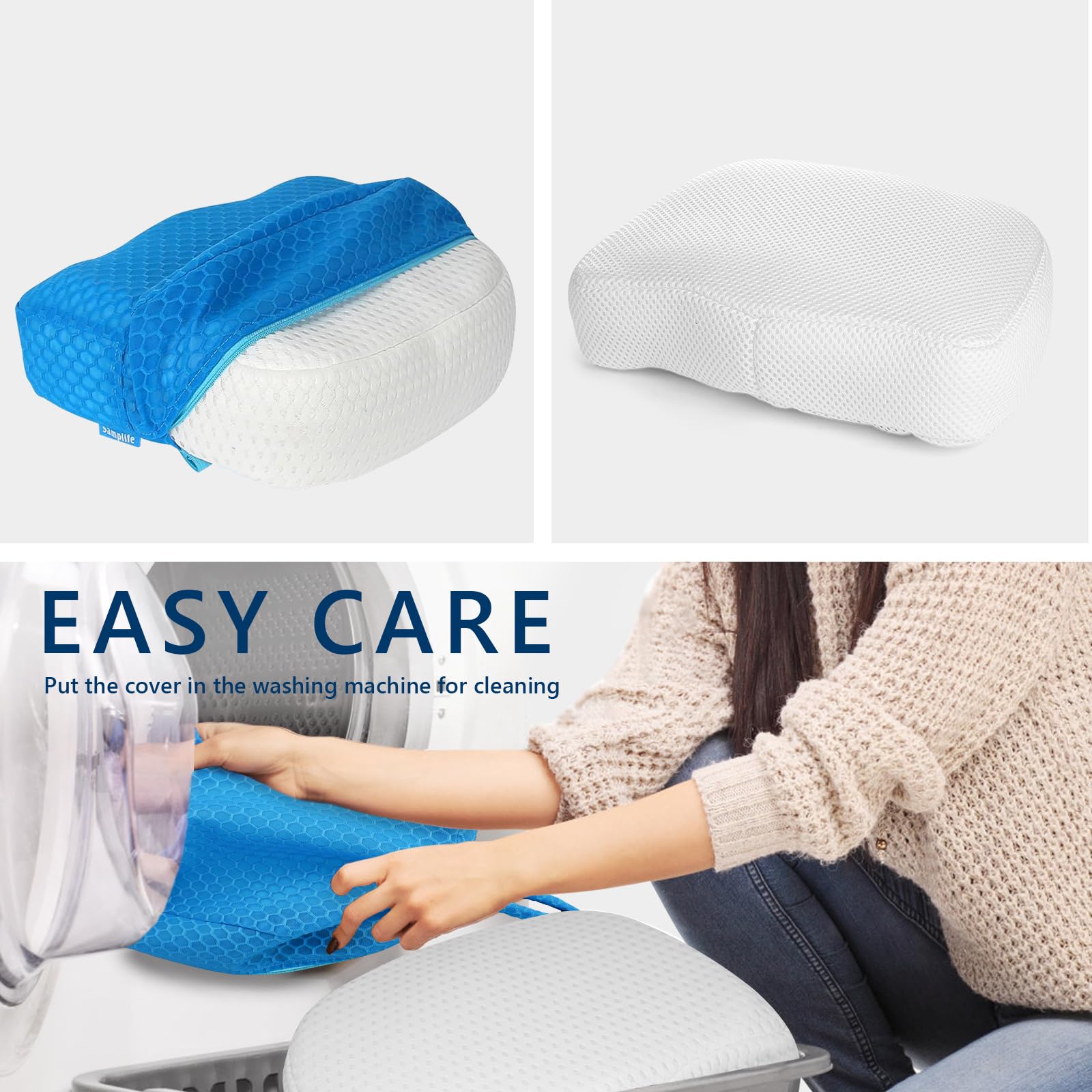 Booster Saet, obciążona poduszka do siedzenia SPA dla dorosłych, akcesoria do siedzenia 3D Air Mesh z antypoślizgowym dnem w mikrokropki, do wewnątrz lub na zewnątrz, szybkoschnąca poduszka do jacuzzi