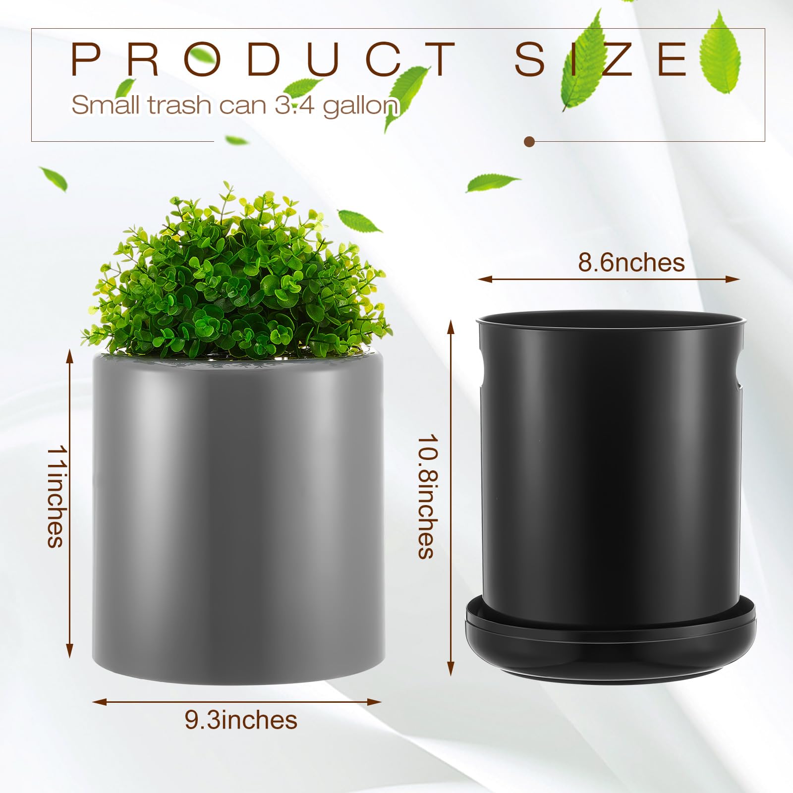 Jingmore Cubo de basura para excrementos de perro para exteriores, 13 L/3. Cubo de basura para perros de 4 galones con tapa, estilo vegetal, diseño de doble capa, contenedor de basura al aire libre