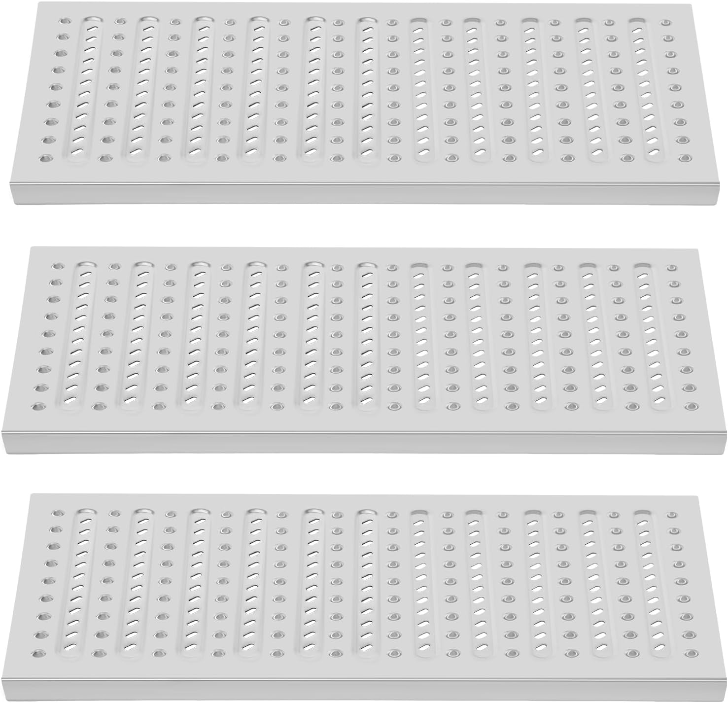 3Pack Outdoor Drain Cover,Stainless Steel Driveway Channel Drain Grate-22.8x11.8 in Metal Trench Cover Heavy Duty Outdoor Drain Grate Cover for Garage,Factory,Driveway,Parking Lot