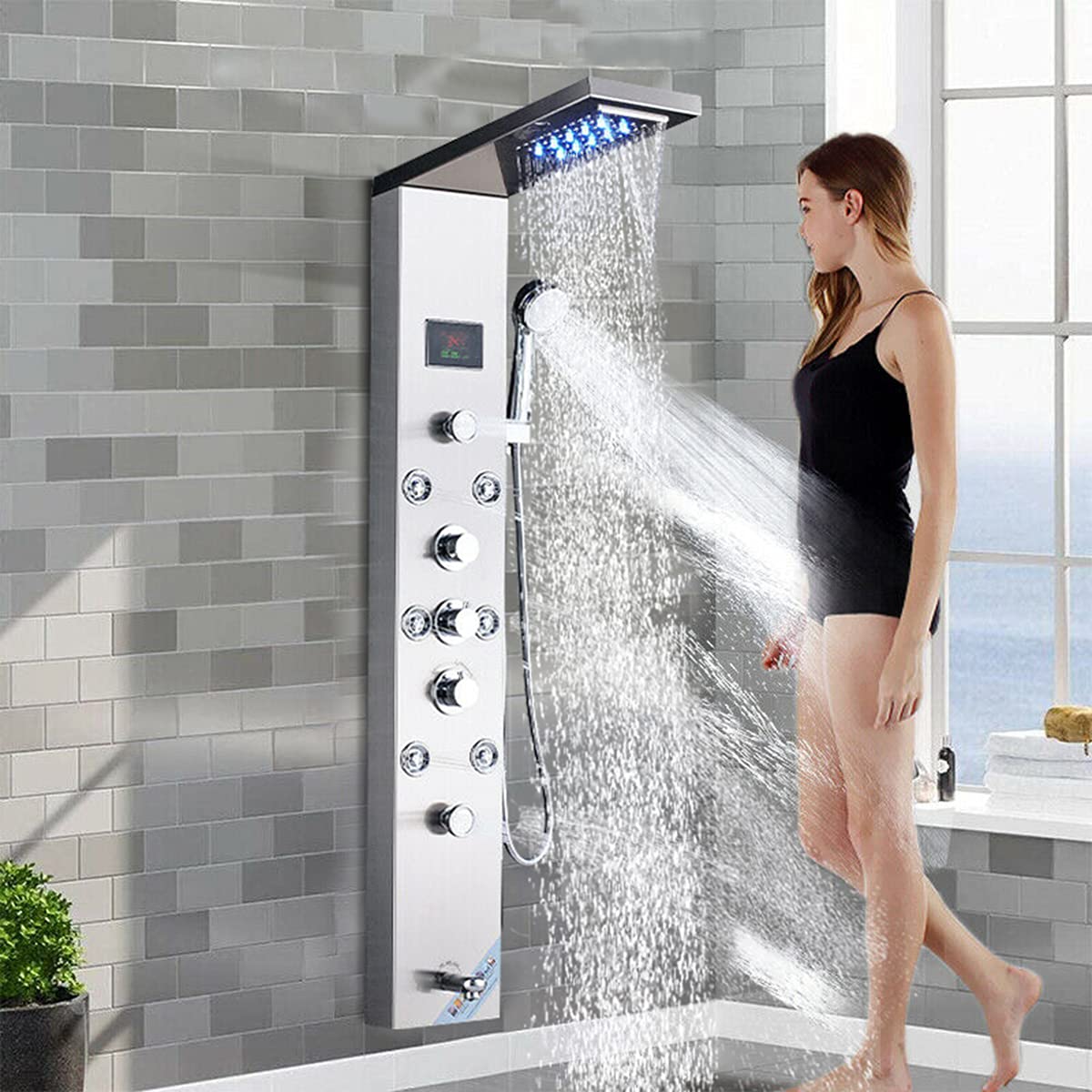 Buy ALENARTWATER Shower Panel Tower System Stainless Steel 5Function