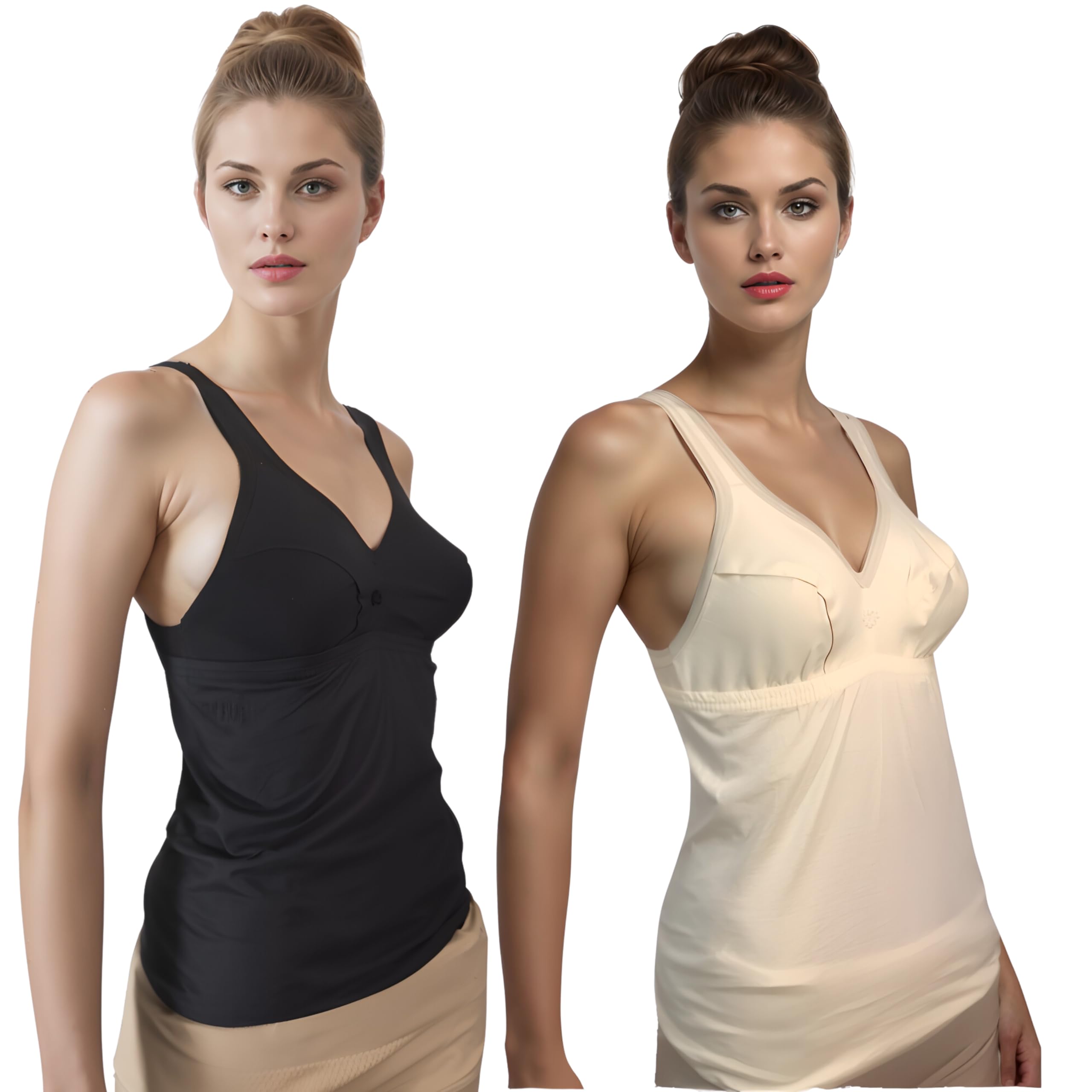 Women's Non-Padded Cotton Camisole/Inner, Sando/Nightwear/Summer Wear Pack of 2 Multicolor-picture-25